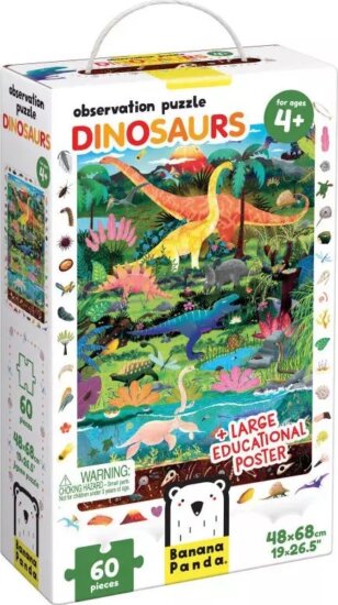 Banana Panda Dinoszauruszok 60 darabos Böngésző kirakó poszterrel