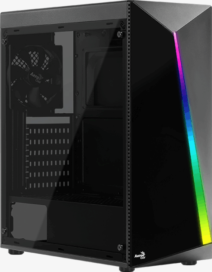 AeroCool Shard RGB ACCM-PV14012.11 Midi Torony Számítógépház + 1db 120mm ventilátor - Fekete