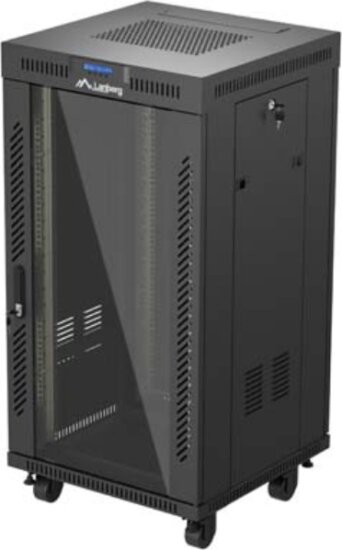Lanberg 19" Szabadon Álló Rack Szekrény 22U 600x600mm - Fekete
