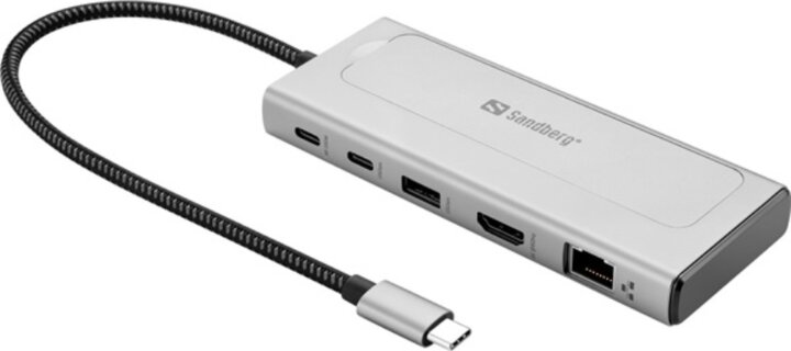 Sandberg 136-82 Univerzális 6-in-1 USB-C Laptop Dokkoló Állomás SSD Házzal 100 Watt
