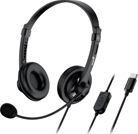 Genius HS-230U Vezetékes USB-C Call Center Sztereo Headset - Fekete