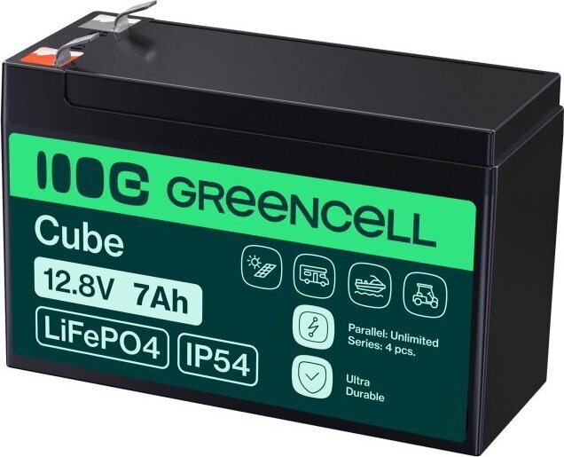 Green Cell LFPGC12V7AH LiFePO4 7Ah 12,8V Lítium-vas-foszfát UPS Akkumulátor
