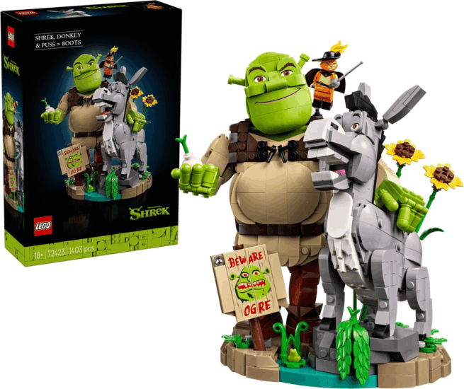 Lego 72423 Icons - Shrek, Szamár és Csizmás Kandúr