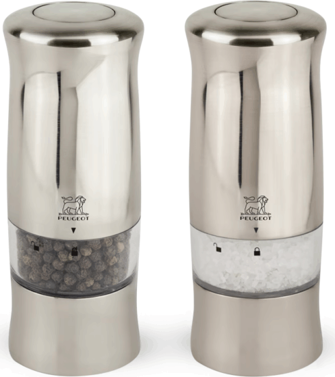 Peugeot Zeli Duo Elektromos Só- és borsőrlő szett 14 cm - Ezüst