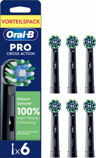Oral-B 015424 Pro CrossAction Elektromos fogkefe Pótfej - Fekete (6db)