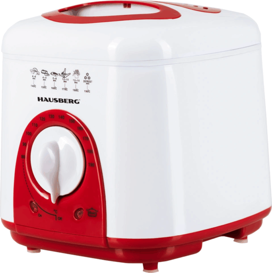 Hausberg HB-1320RS Olajsütő 1L 950 Watt - Piros / Fehér