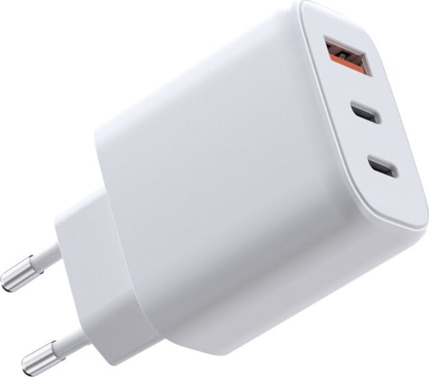 AVAX CH361 SPEEDY USB-A / 2x USB-C Hálózati Gyorstöltő Adapter 65W - Fehér