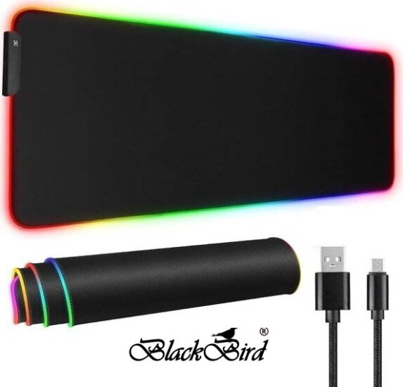 BlackBird BH1830 MZ-RGB NightHalo RGB Gaming Egérpad 900 x 400mm - Fekete
