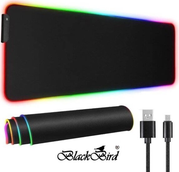 BlackBird BH1829 MZ-RGB NightHalo RGB Gaming Egérpad 800 x 300mm - Fekete