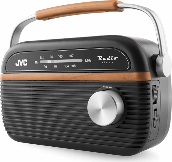 JVC RA-E215G Hordozható FM Asztali Rádió - Szürke/Barna