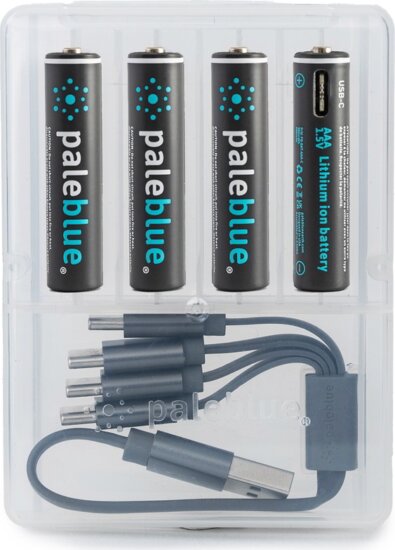Paleblue PB-AAA-C Újratölthető Lítium Ceruzaelem AAA USB-C 600mAh 1.5V Töltőkábellel (4db/csomag)