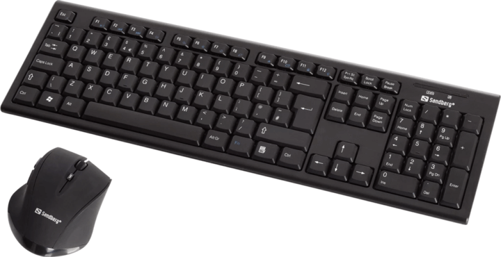Sandberg 631-23 Wireless Office Billentyűzet + Egér US - Fekete