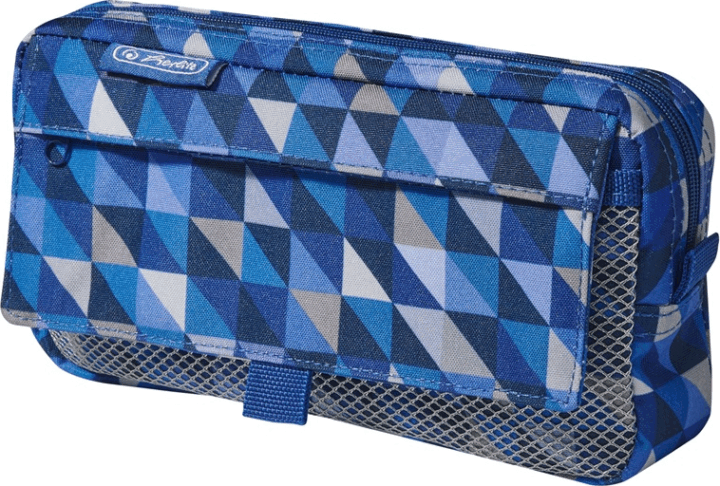 Herlitz Geometric Blue 2 zsebes töltetlen tolltartó - Kék