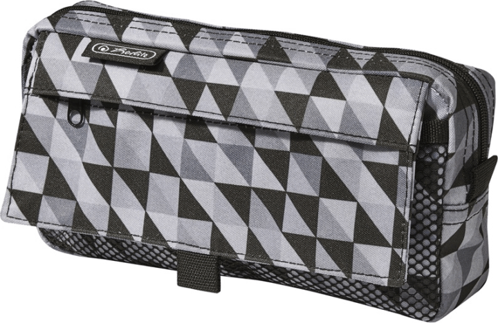 Herlitz Geometric Black 2 zsebes töltetlen tolltartó - Fekete