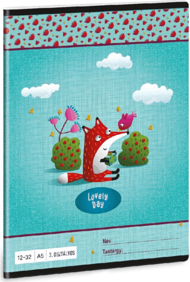Ars Una Lovely Day A5 32 lapos 3. osztályos Vonalas füzet - Mintás