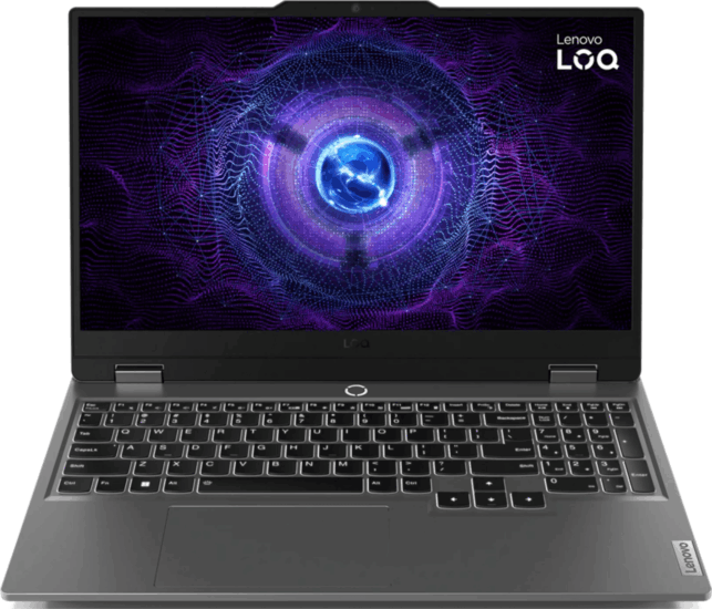 Lenovo LOQ 15IRX9 Laptop Szürke (15,6" / Intel Core i7-13650HX / 16GB / 512GB M.2 SSD / Nvidia GeForce RTX 4050)