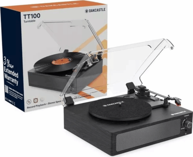 Oakcastle TT100 Bluetooth Lemezlejátszó hangfal - Fekete