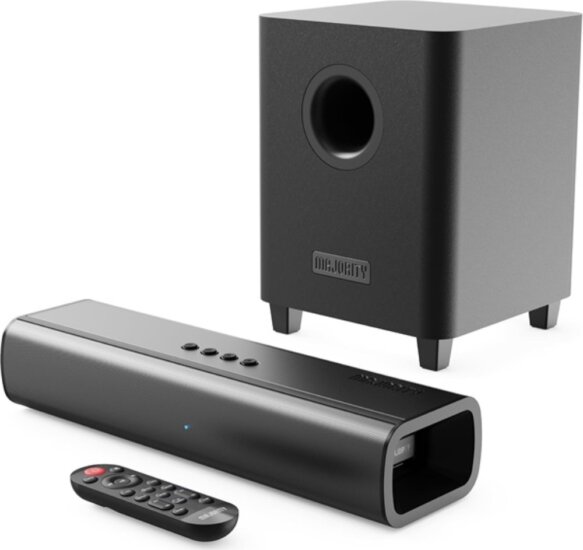 Majority Naga 40 Plus Soundbar 2.1 Hangprojektor Mélynyomóval 200W - Fekete