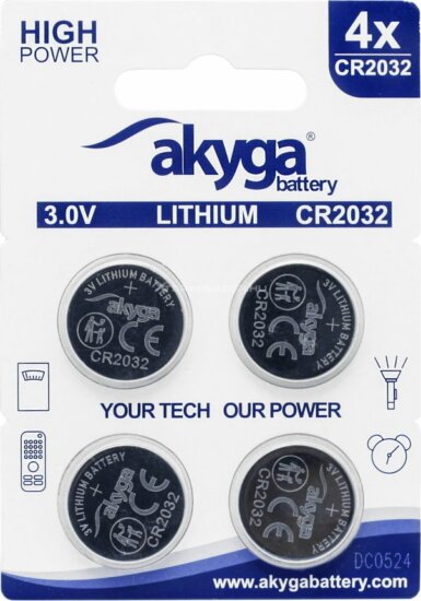 Akyga AKY2100 CR2032 Lítium Gombelem 3.0V (4db / csomag)