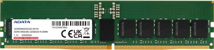 ADATA 32GB / 5600 DDR5 RDIMM CL46 Single Szerver RAM