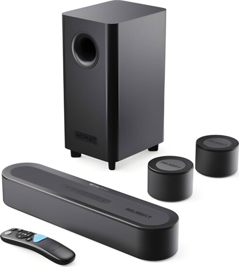 Majority Bowfell Halo 5.1 Atmos Soundbar Hangprojektor Mélynyomóval 300W - Fekete