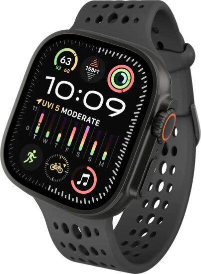Decoded Ares O Apple Watch Szilikon Okosóra Szíj 44/45/46/49mm - Fekete