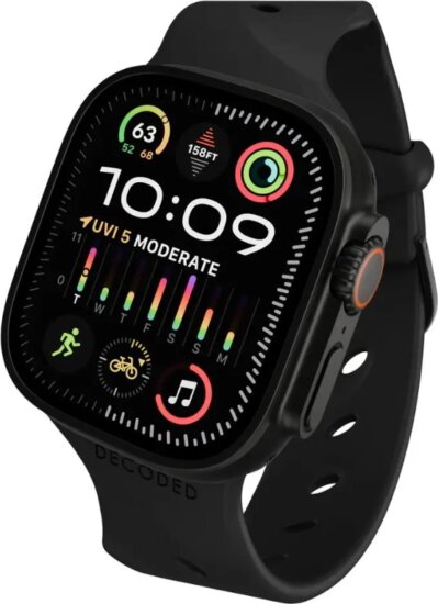 Decoded Ares Splice Apple Watch Szilikon Okosóra Szíj 38/40/41/42mm - Fekete