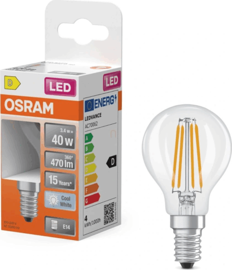 Osram CLASSIC LED Kisgömb izzó 3.4W 470lm 4000K E14 - Hideg fehér