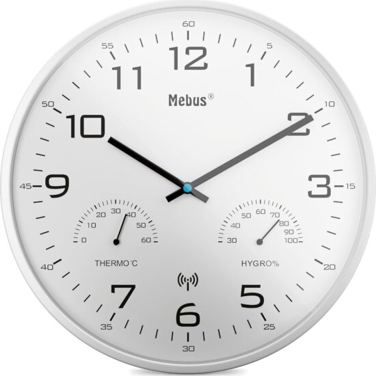 Mebus 52841 Rádióvezérelt Falióra Ø 30cm - Fehér