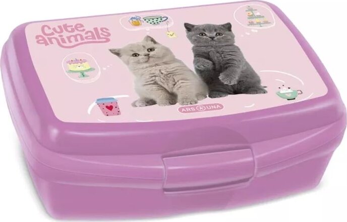 Ars Una Cute Animals Tea Party Gyerek műanyag uzsonnás doboz - Mintás