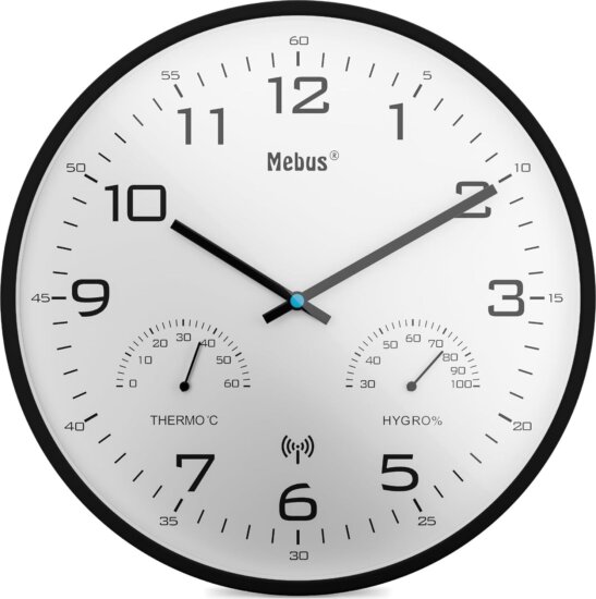 Mebus 52840 Rádióvezérelt Falióra Ø 30cm - Fekete