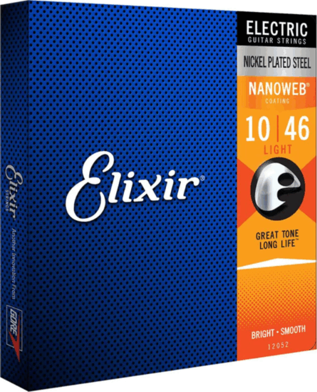 Elixir 12052 Light Nanoweb (10-46) NW Elektromos Gitár Húrkészlet ( 6db / csomag)