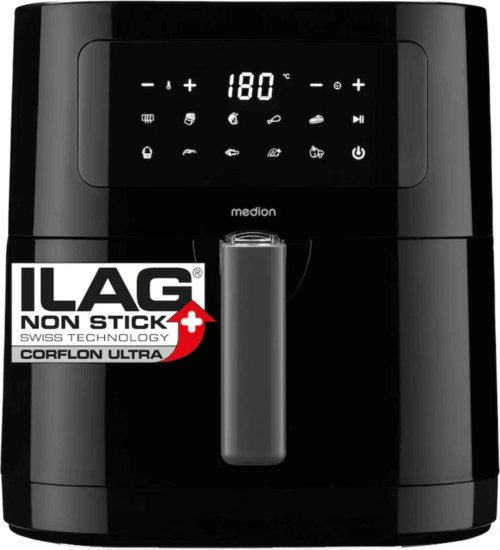 Medion Life MD 11740 E40 AirFryer Okos Forrólevegős sütő 5,2L 2100 Watt - Fehér