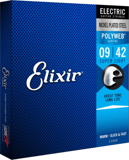 Elixir 12000 Super Light Polyweb (9-42) PW Elektromos Gitár Húrkészlet ( 6db / csomag)
