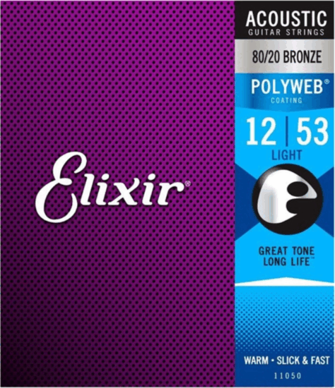 Elixir 11050 Light Polyweb (12-53) PW Akusztikus Gitár Húrkészlet ( 6db / csomag)