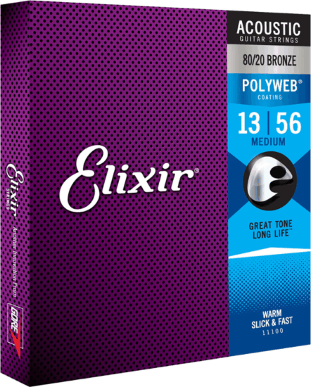 Elixir 11100 Medium Polyweb (13-56) PW Akusztikus Gitár Húrkészlet ( 6db / csomag)