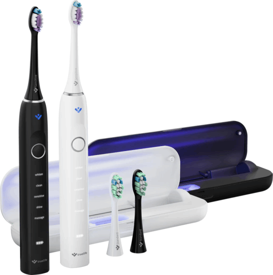TrueLife Clean70 UV Duo Szónikus fogkefe szett - Fekete/Fehér