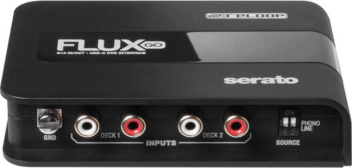 Reloop Flux Go USB 2 csatornás DVS Audio Interfész Serato DJ Pro-hoz - Fekete