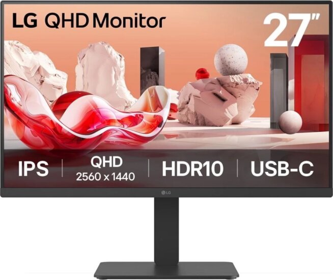 LG 27" 27BA65QB-B 16:9 QHD IPS Monitor - Fekete