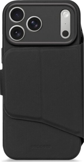 Decoded MagSafe Apple iPhone 17 Pro Max Szilikon Kártyatartós Flip Telefon Tok - Fekete