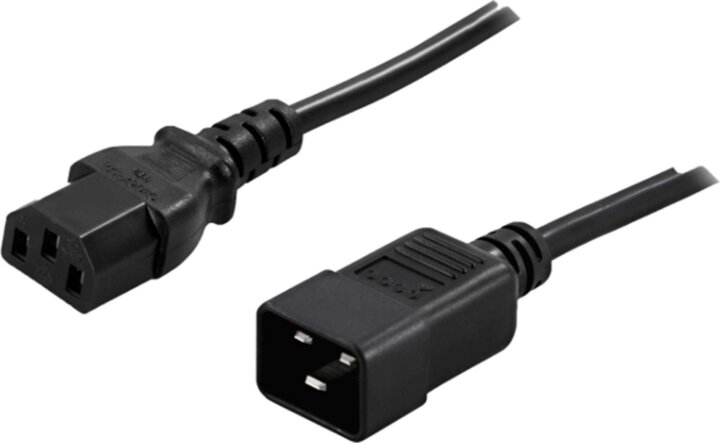 PowerWalker 91010041 C20 IEC - C13 IEC Hálózati Tápkábel 1.8m - Fekete