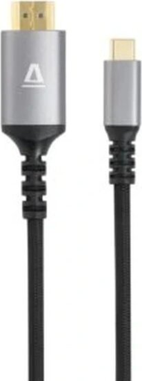 AVAX AV9021 USB-C apa - HDMI 2.0 apa Átalakító Kábel 0.15m - Fekete/Szürke