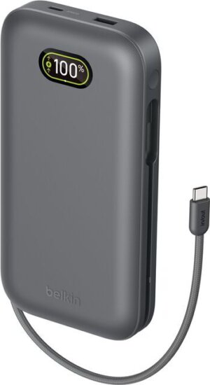 Belkin BPB040hqCH BoostCharge Laptop Powerbank integrált USB-C kábellel 27000mAh 240W - Szürke