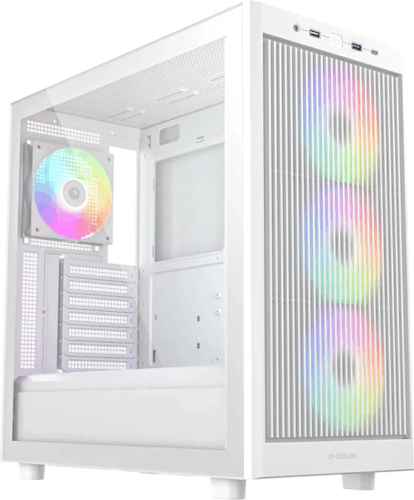 ID-Cooling WARE 510 ARGB WH Midi Torony Számítógépház + 1db 120mm ventilátor - Fehér