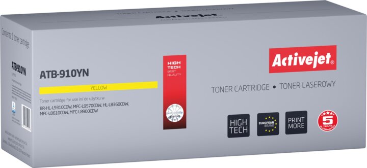 Activejet (Brother TN-910Y) Utángyártott Toner - Sárga