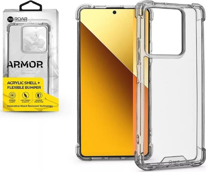 Roar KC294228 Xiaomi Redmi Note 13 5G Armor Gel Szilikon Hátlapvédő Telefontok - Átlátszó