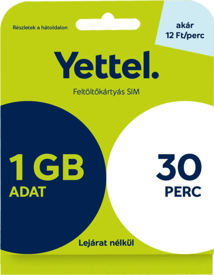 Yettel M Expressz SIM Kártya 1GB + 30 perc
