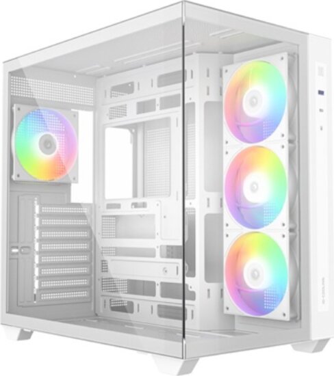 ID-Cooling VIEW 510 ARGB WH Midi Torony Számítógépház + 4db 120mm ventilátor - Fehér