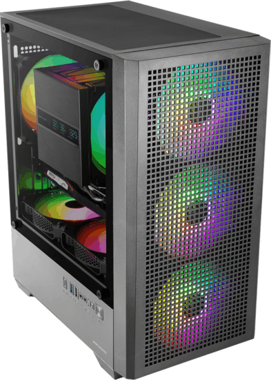 Mars Gaming MCVECTOR Mini Torony Számítógépház + 4db 120mm ventilátor - Fekete