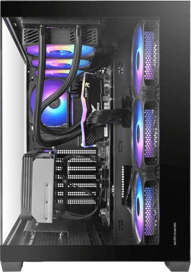 Mars Gaming MCV5 Midi Torony Számítógápház + 4db 120mm ventilátor - Fekete